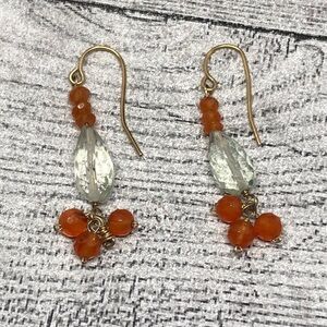 Artisan handmade elegant style 14k GF gold filled earrings boho dangle drop